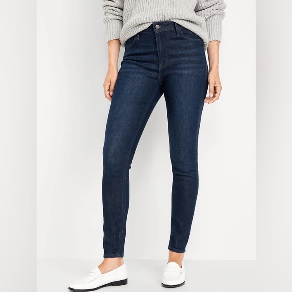 Old Navy High-Waisted Wow Super-Skinny Jeans 12 dark rinse